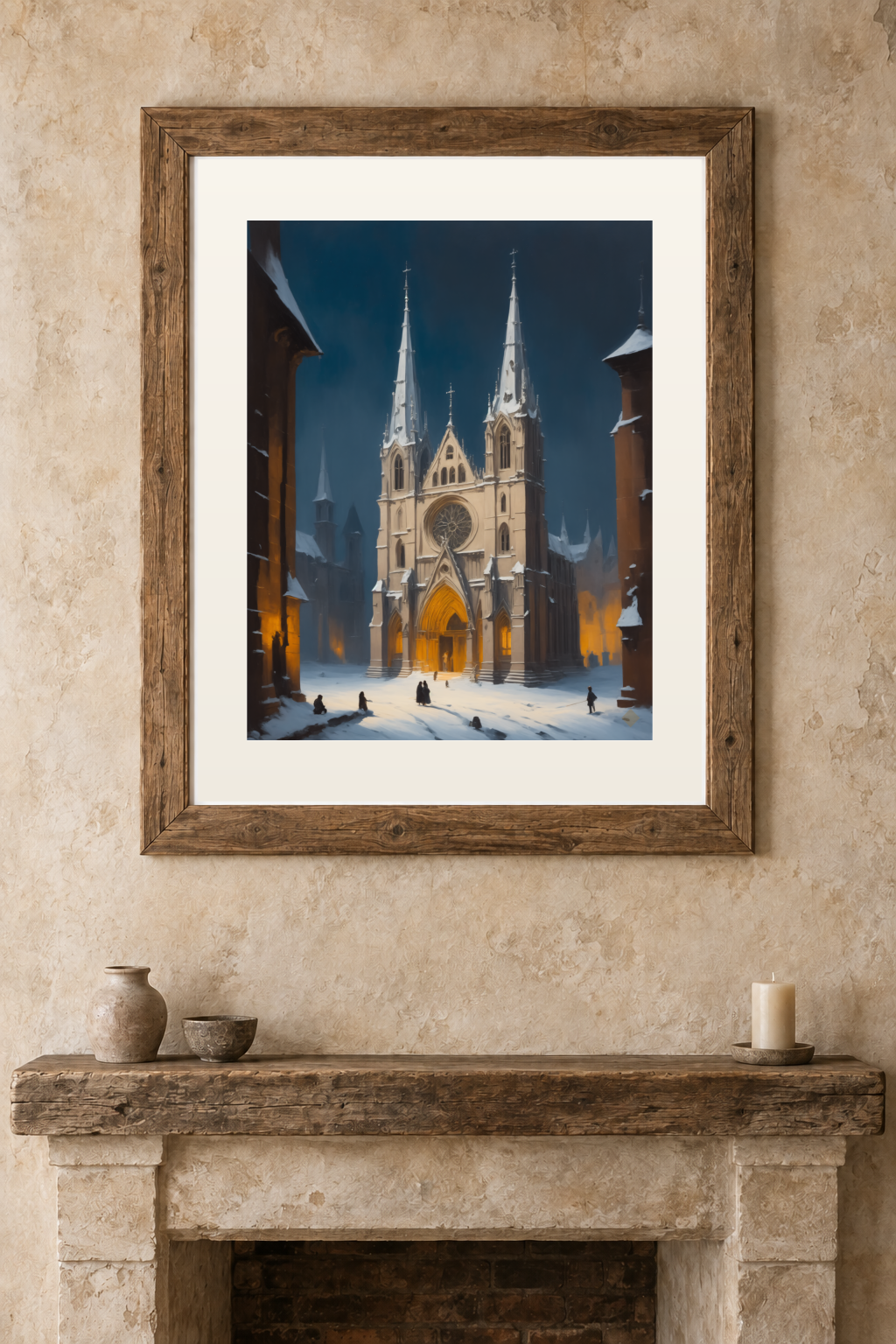 Cathedral in Snow previewed in a real room