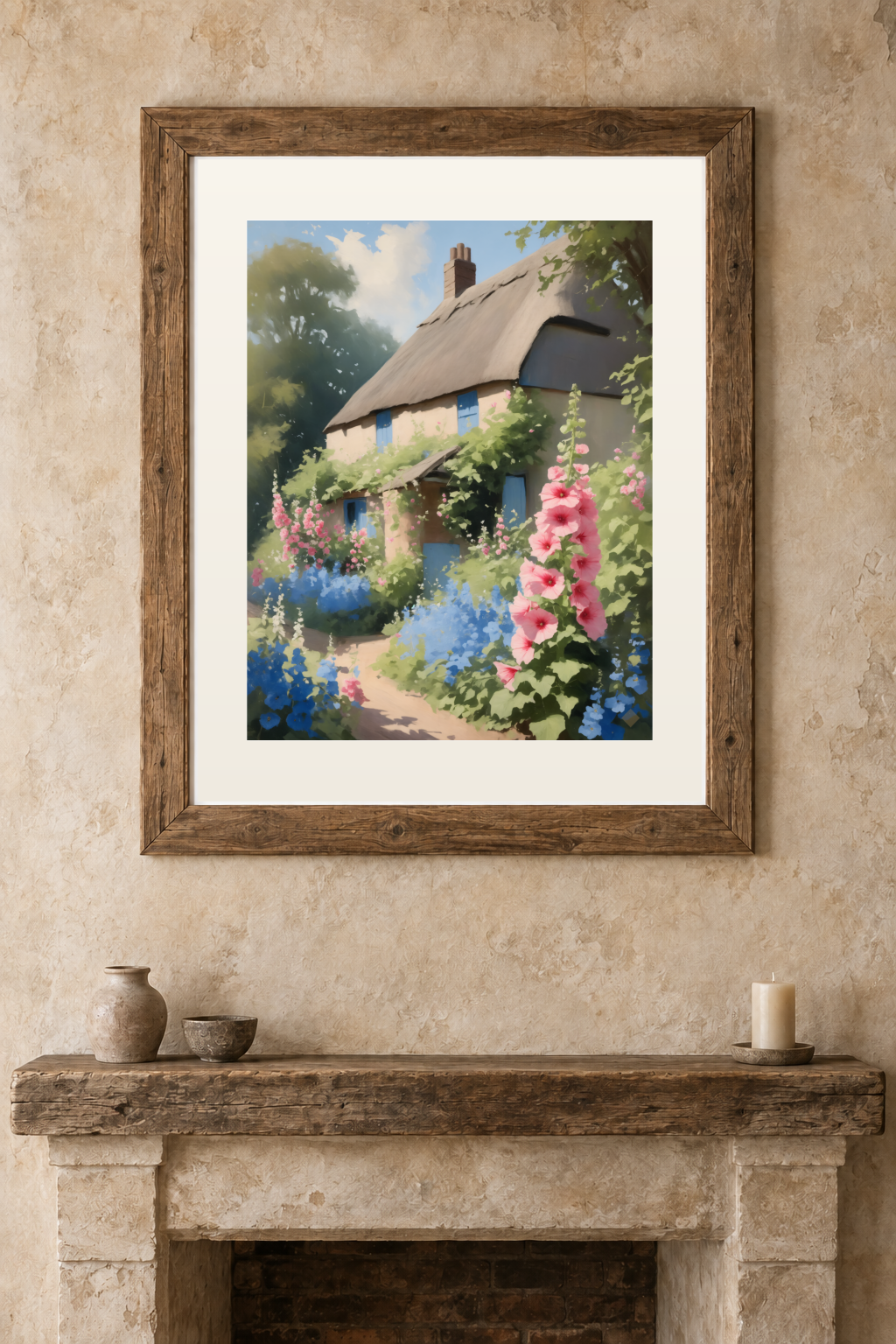 Thatch and Hollyhocks previewed in a real room