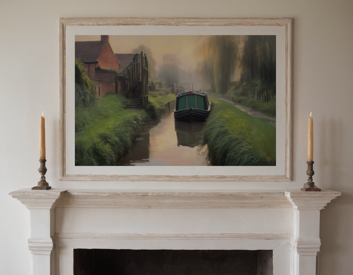 Narrowboat, Morning Lock previewed in a real room