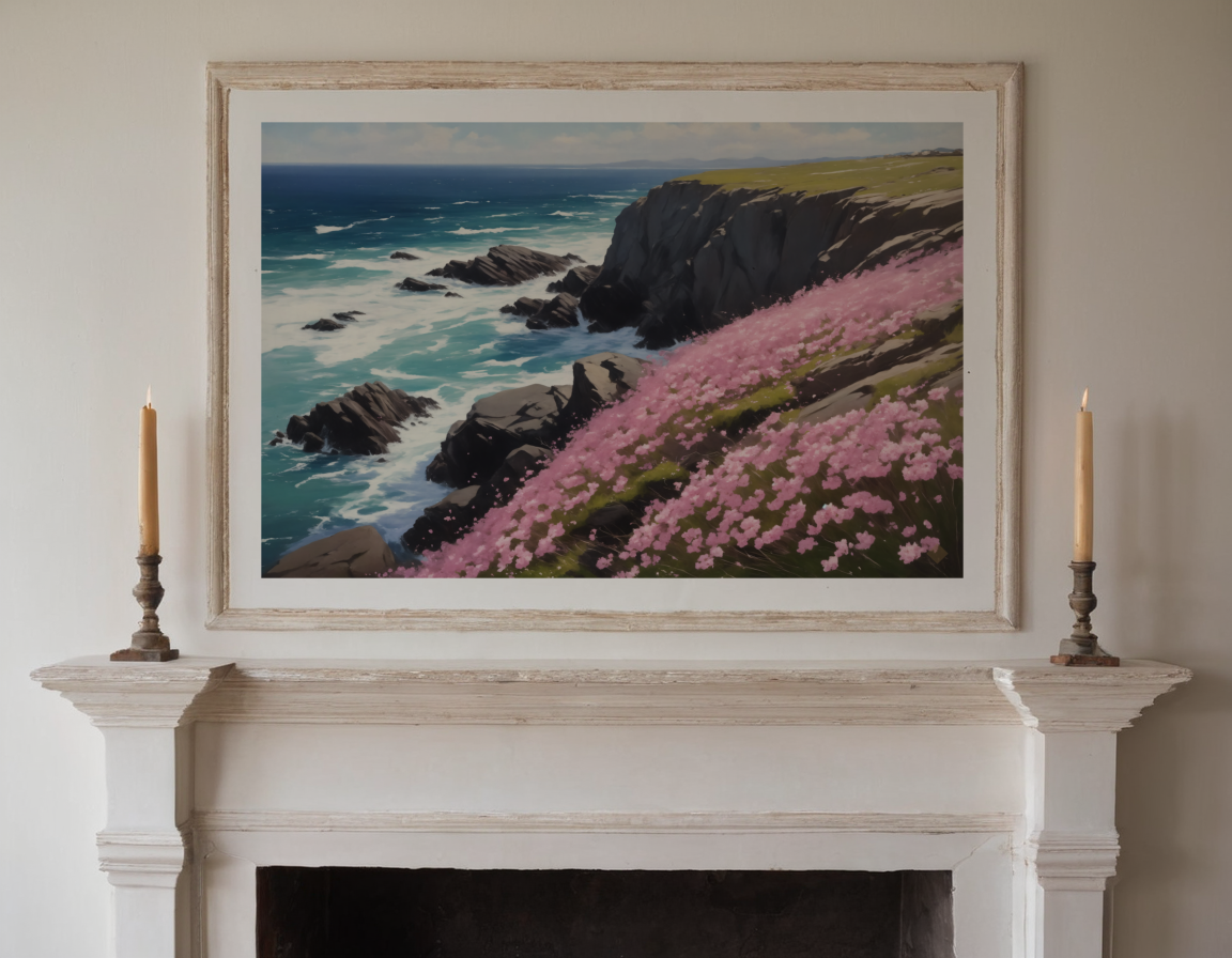 Sea Pinks on the Cliff previewed in a real room