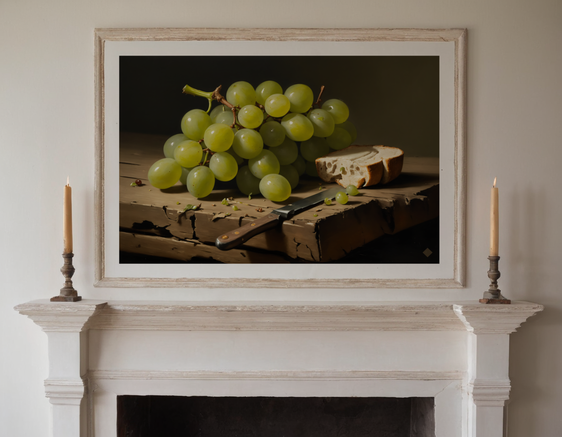 Green Grapes and a Knife previewed in a real room