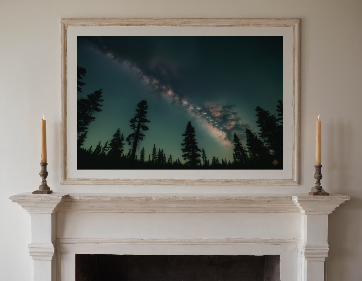 Milky Way over the Pines previewed in a real room