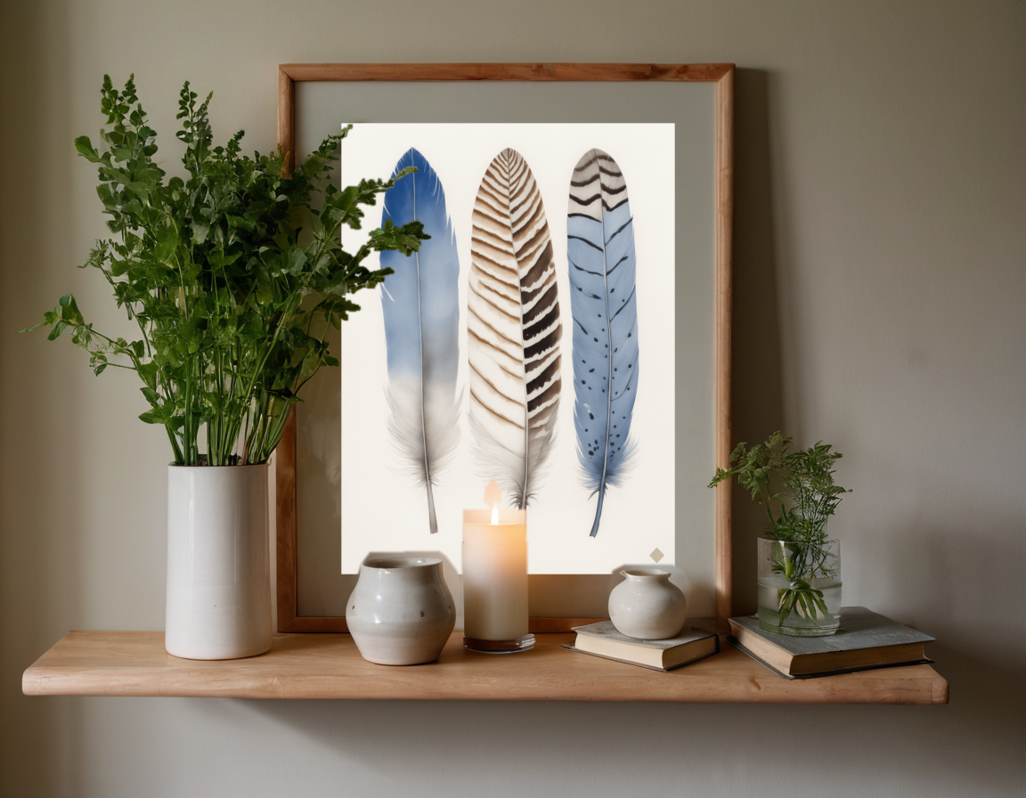 Feather Study previewed in a real room