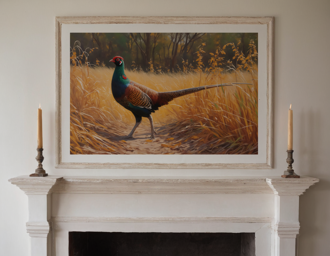 Pheasant in the Stubble previewed in a real room