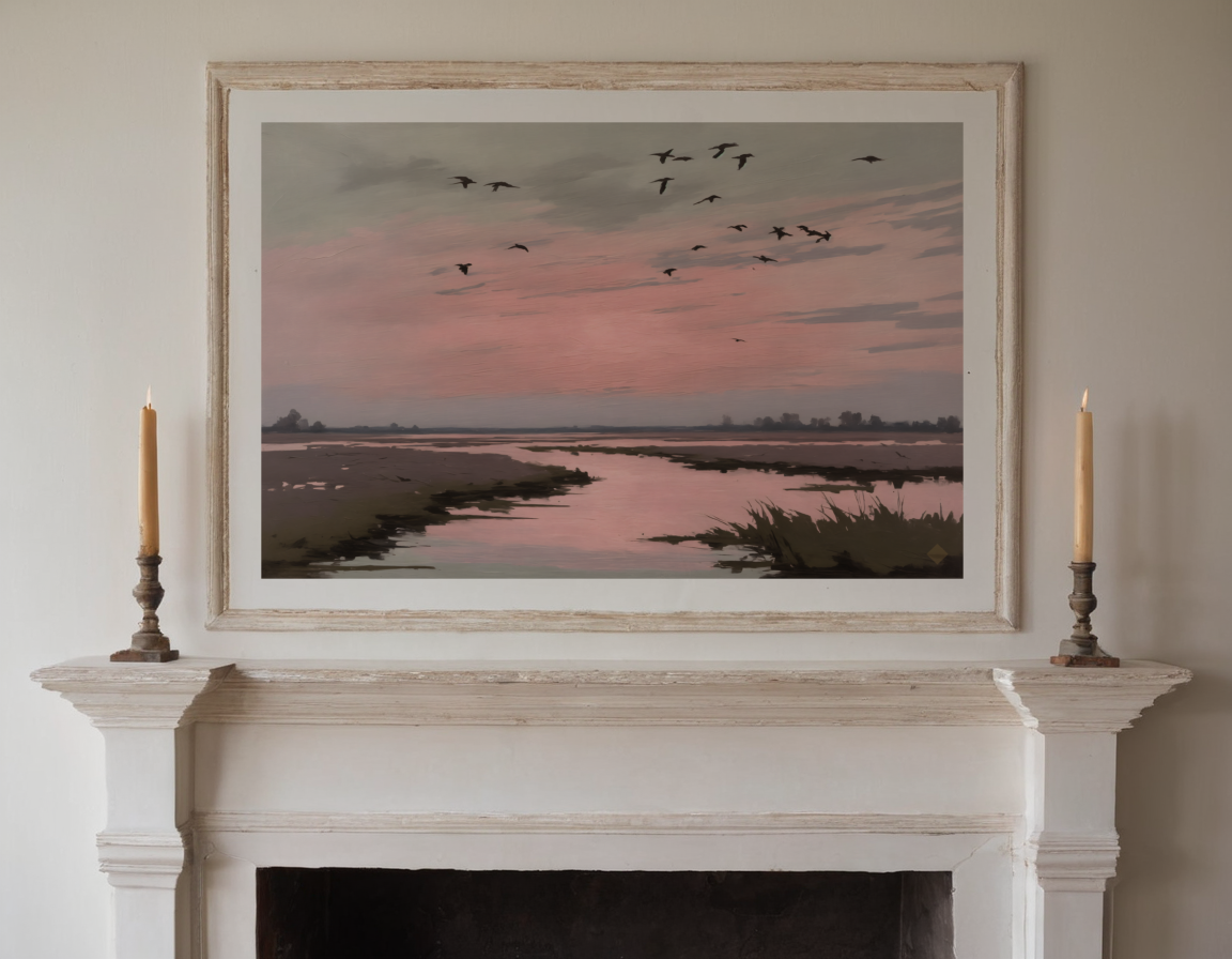Geese Going Over previewed in a real room