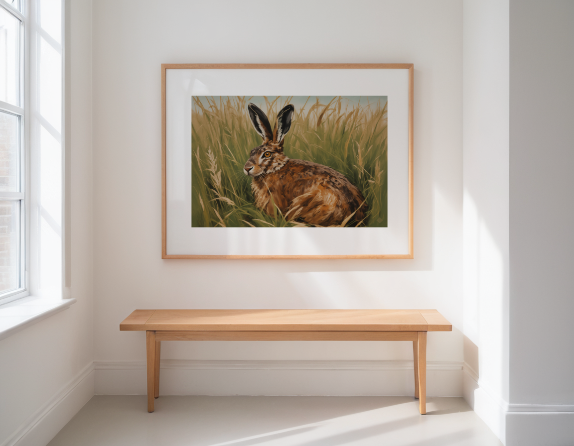 Hare in the Long Grass previewed in a real room