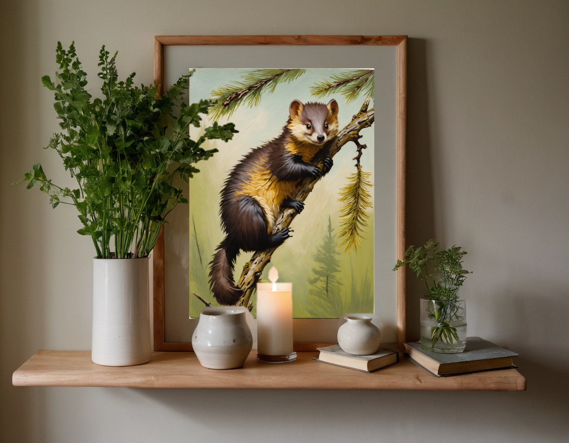 Pine Marten in the Larch previewed in a real room