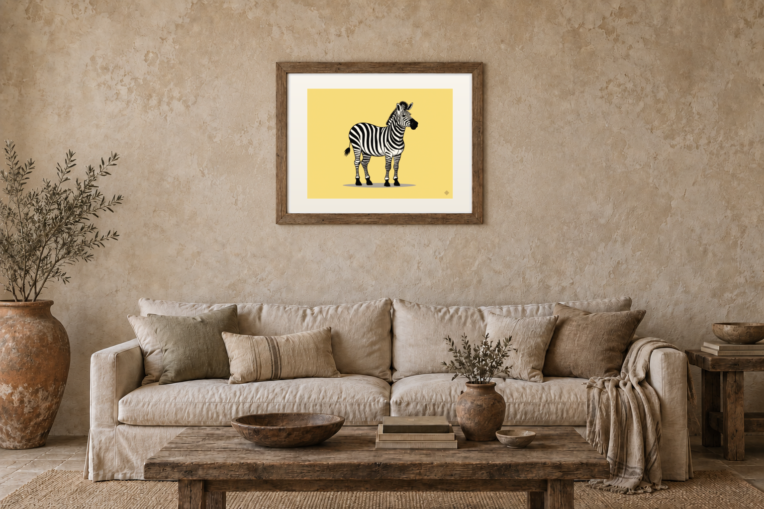 Zebra in Stripes previewed in a real room