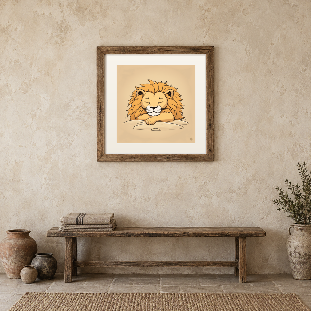 Sleepy Lion previewed in a real room