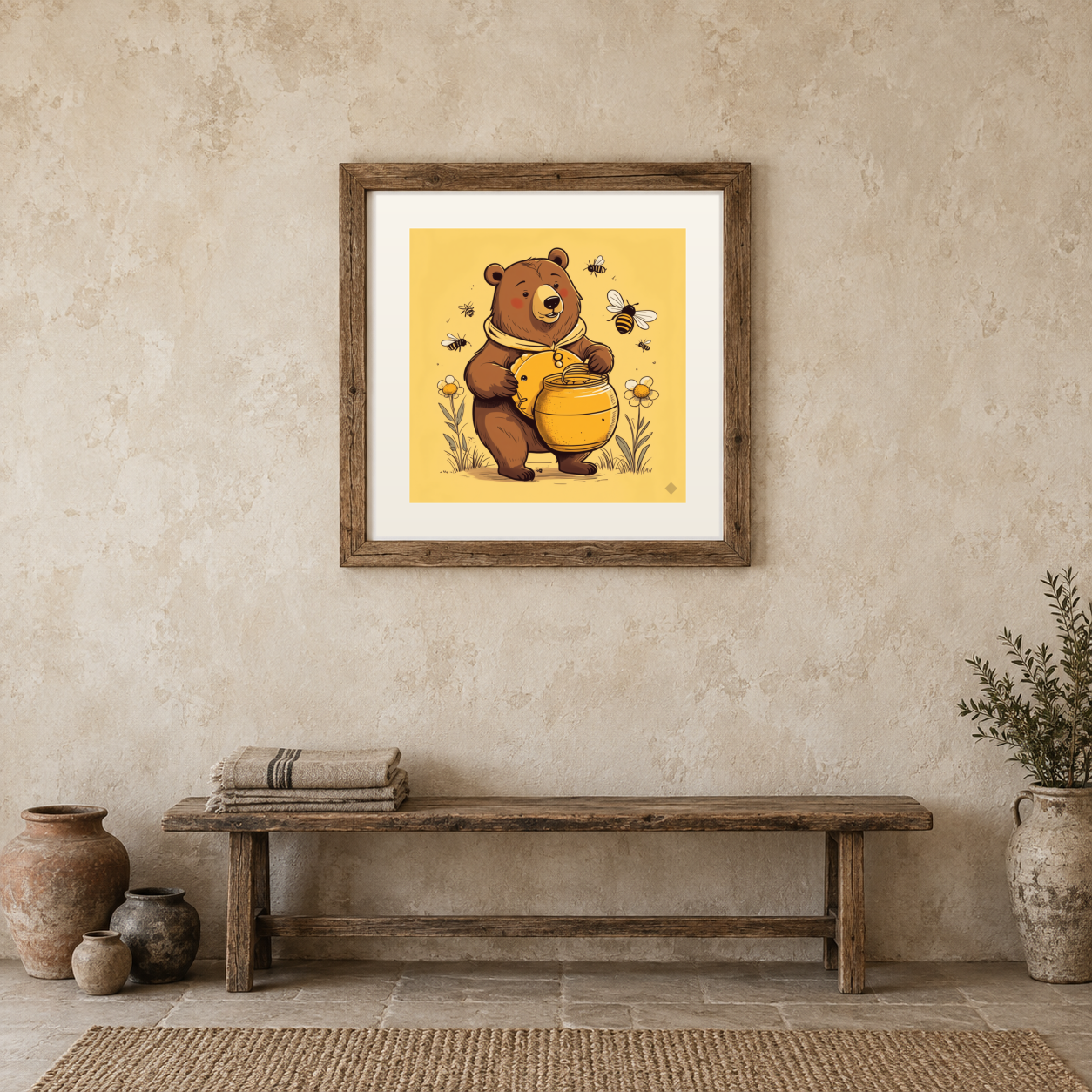 Bear and the Honey Pot previewed in a real room