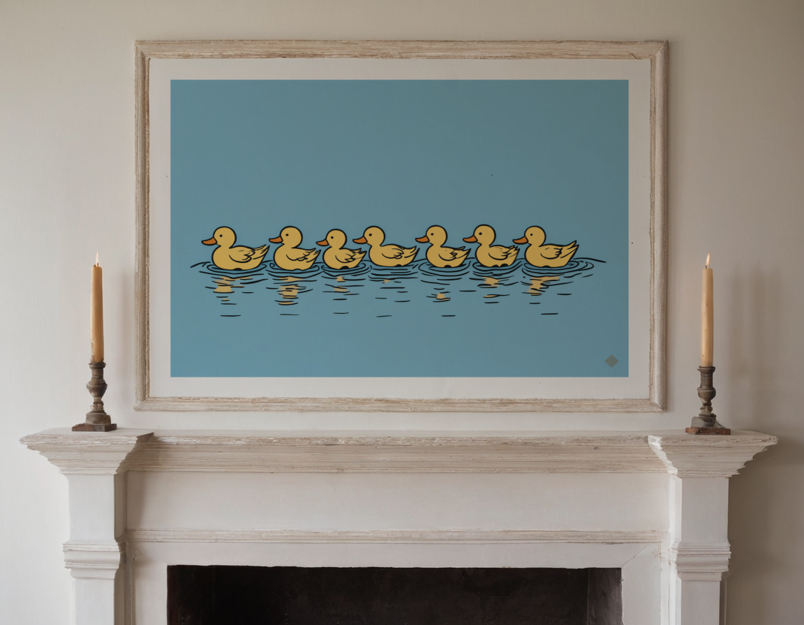 Ducks Crossing previewed in a real room