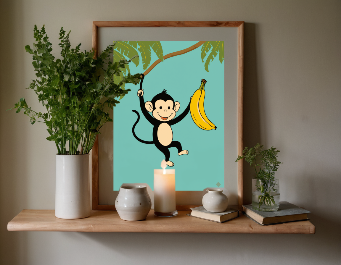 Monkey in the Banana Tree previewed in a real room