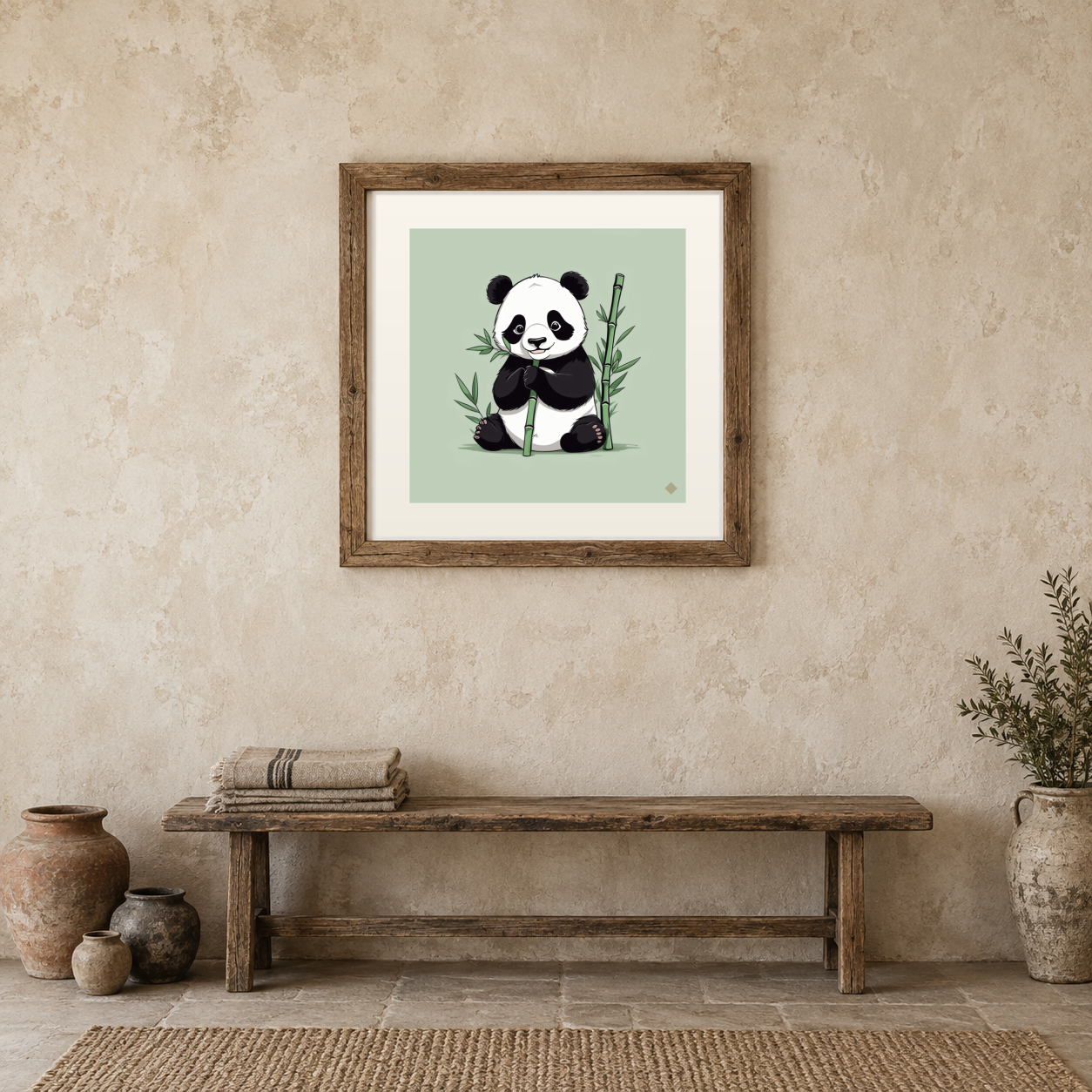 Panda and the Bamboo previewed in a real room
