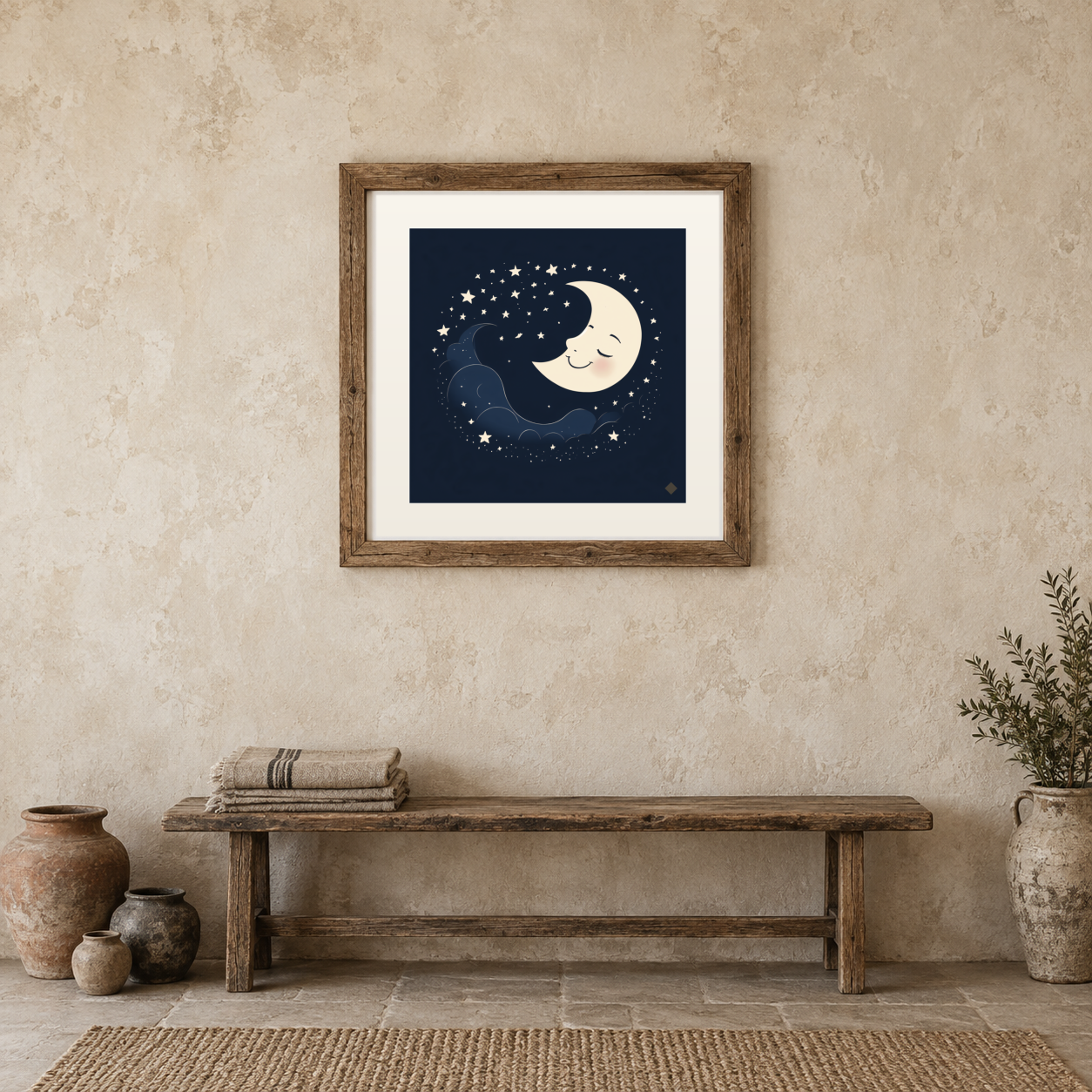 Sleepy Moon and Little Stars previewed in a real room