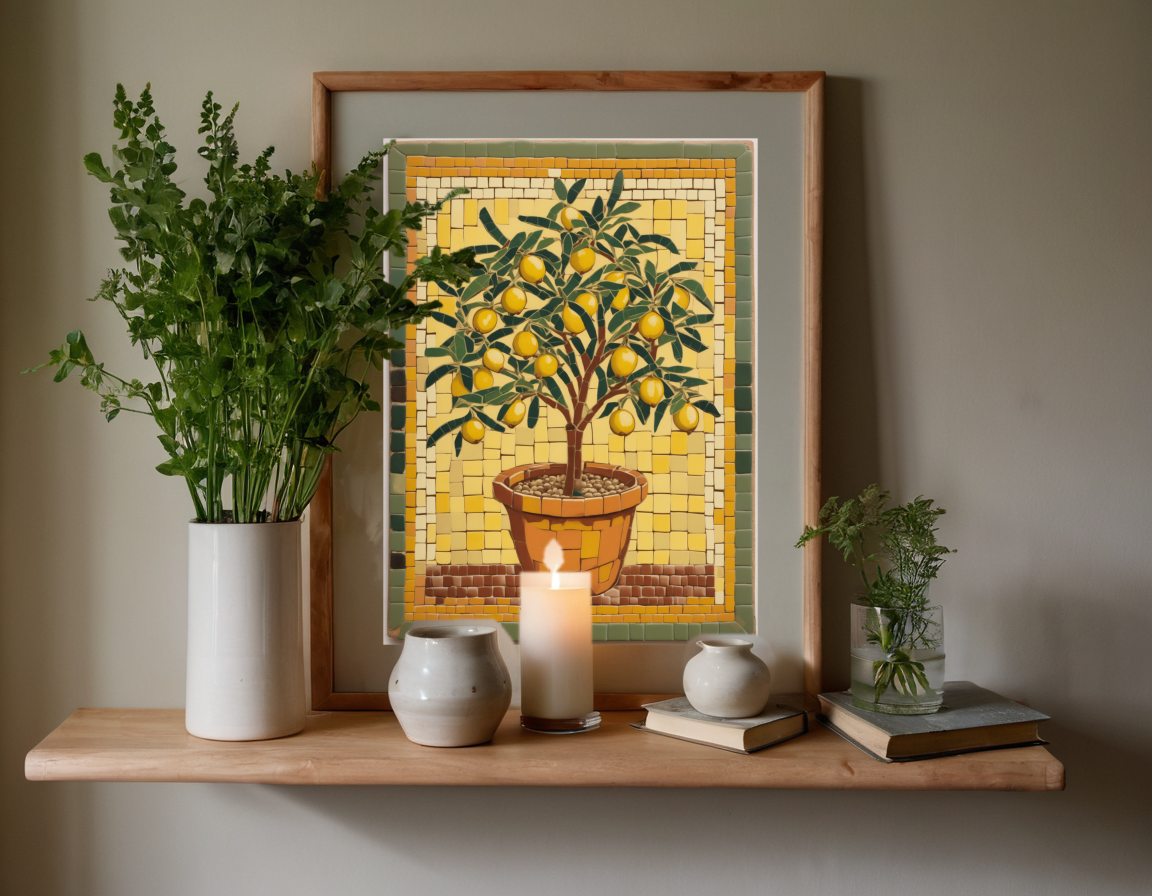 Mosaic Lemon Tree previewed in a real room