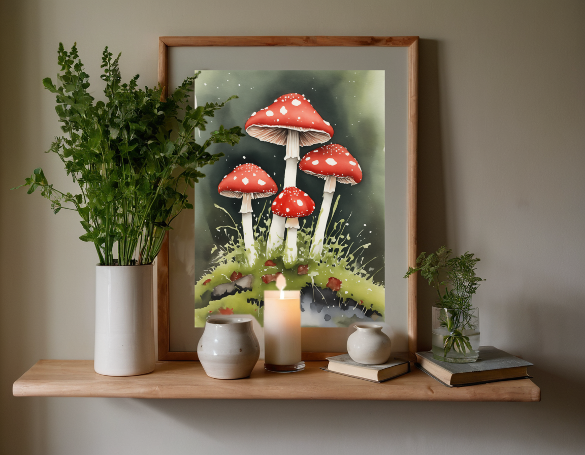 Toadstools in the Moss previewed in a real room