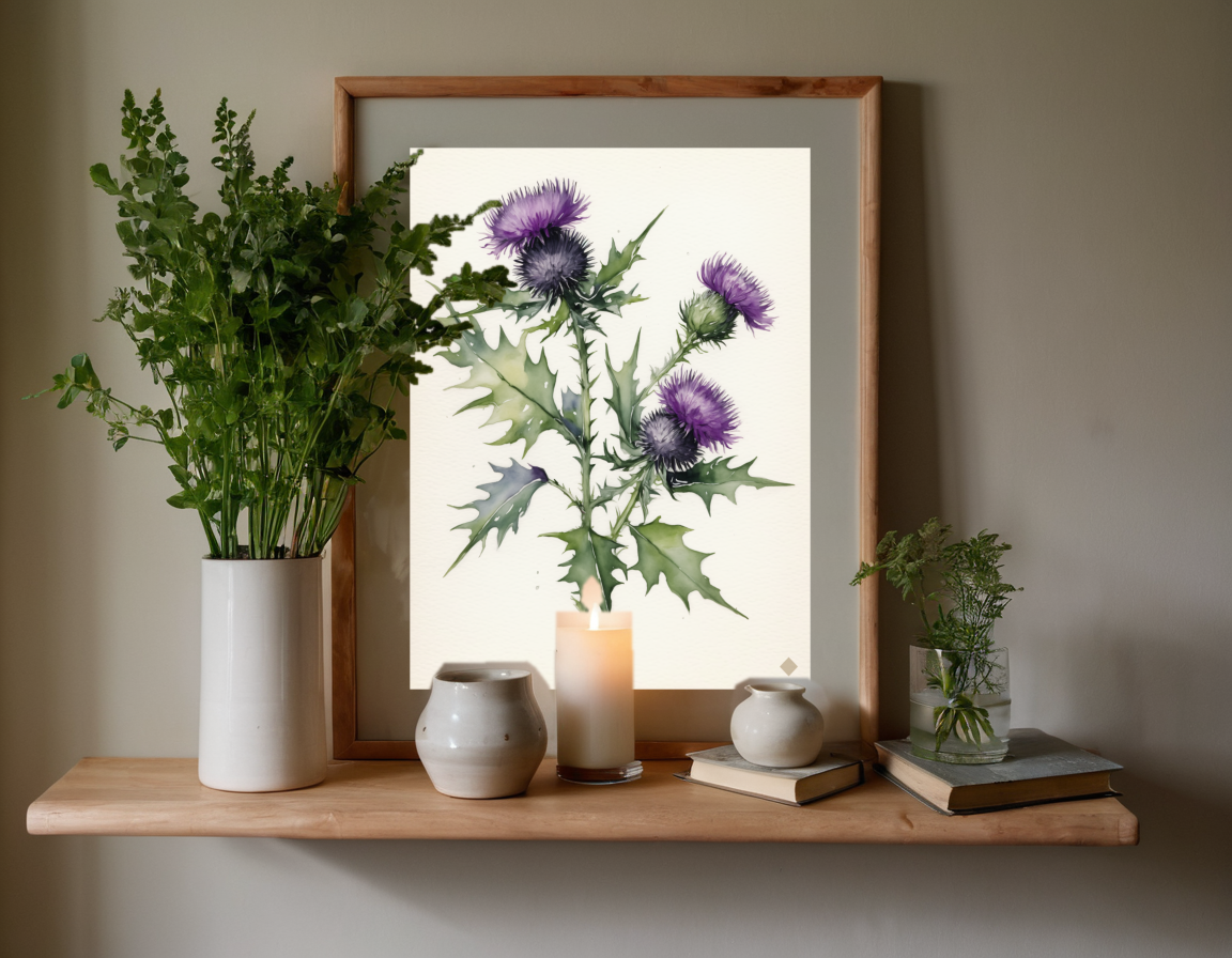 Thistle Study previewed in a real room