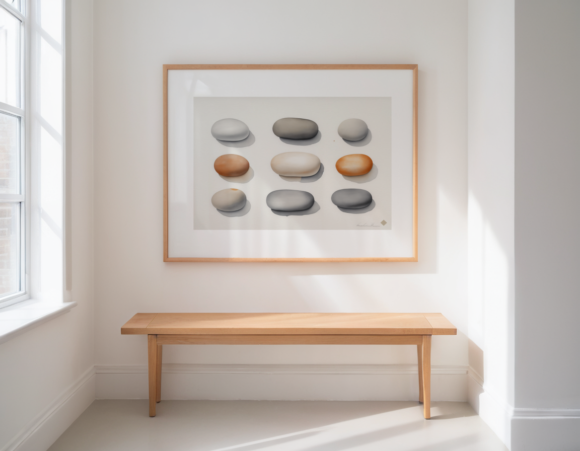 Pebbles from the Beach previewed in a real room