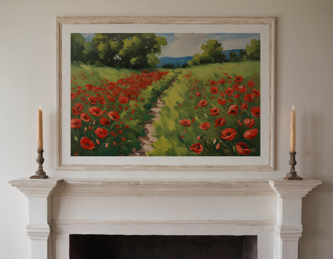 Poppy Field, Impasto previewed in a real room