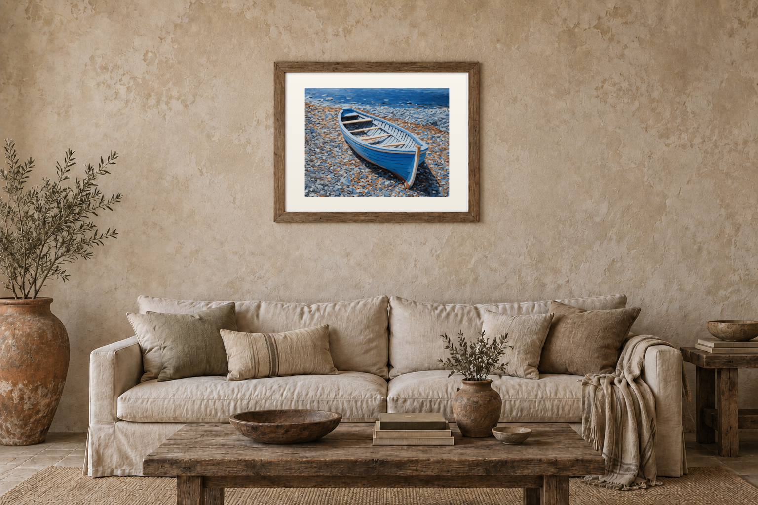 Rowing Boat on the Shingle previewed in a real room