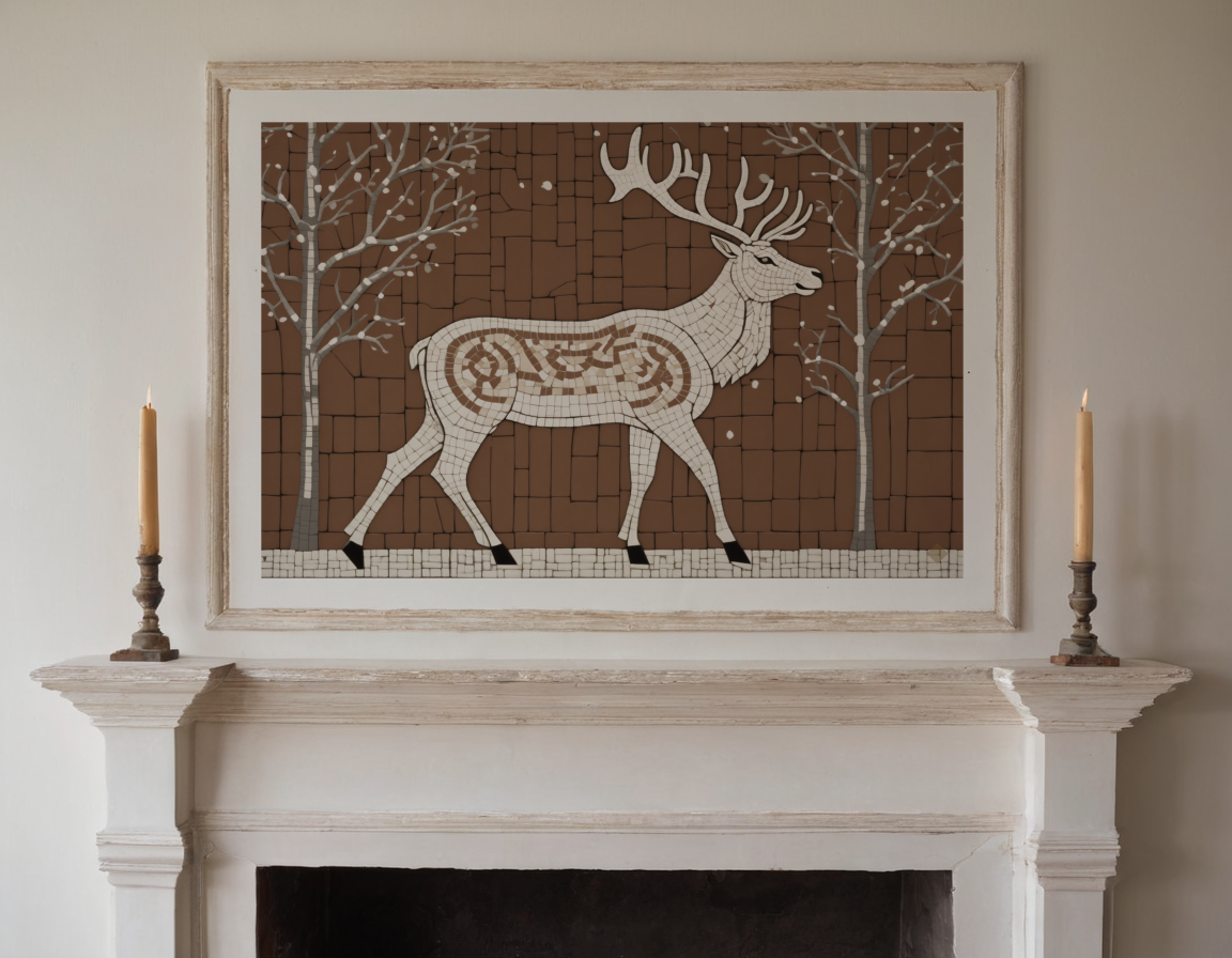 Mosaic Reindeer previewed in a real room