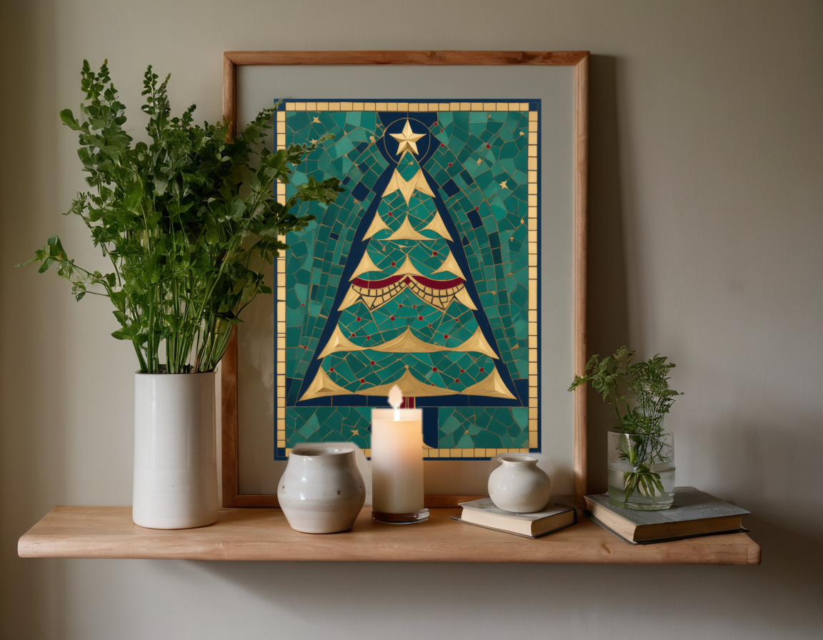 Fir Tree in Mosaic previewed in a real room