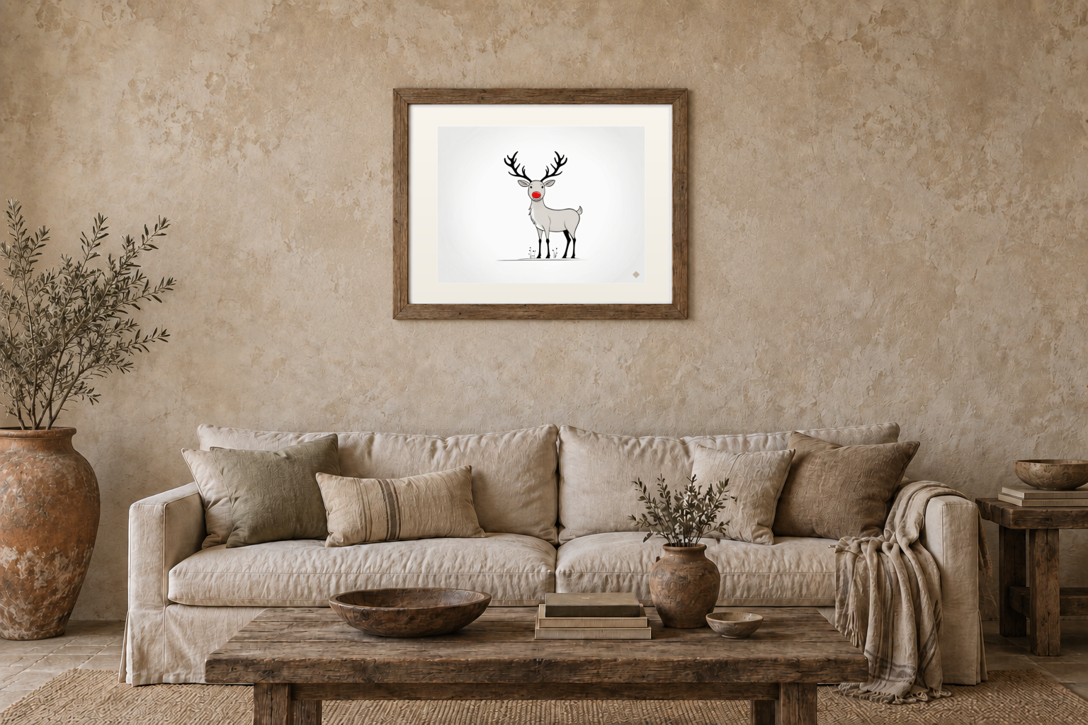 Reindeer with a Red Nose previewed in a real room
