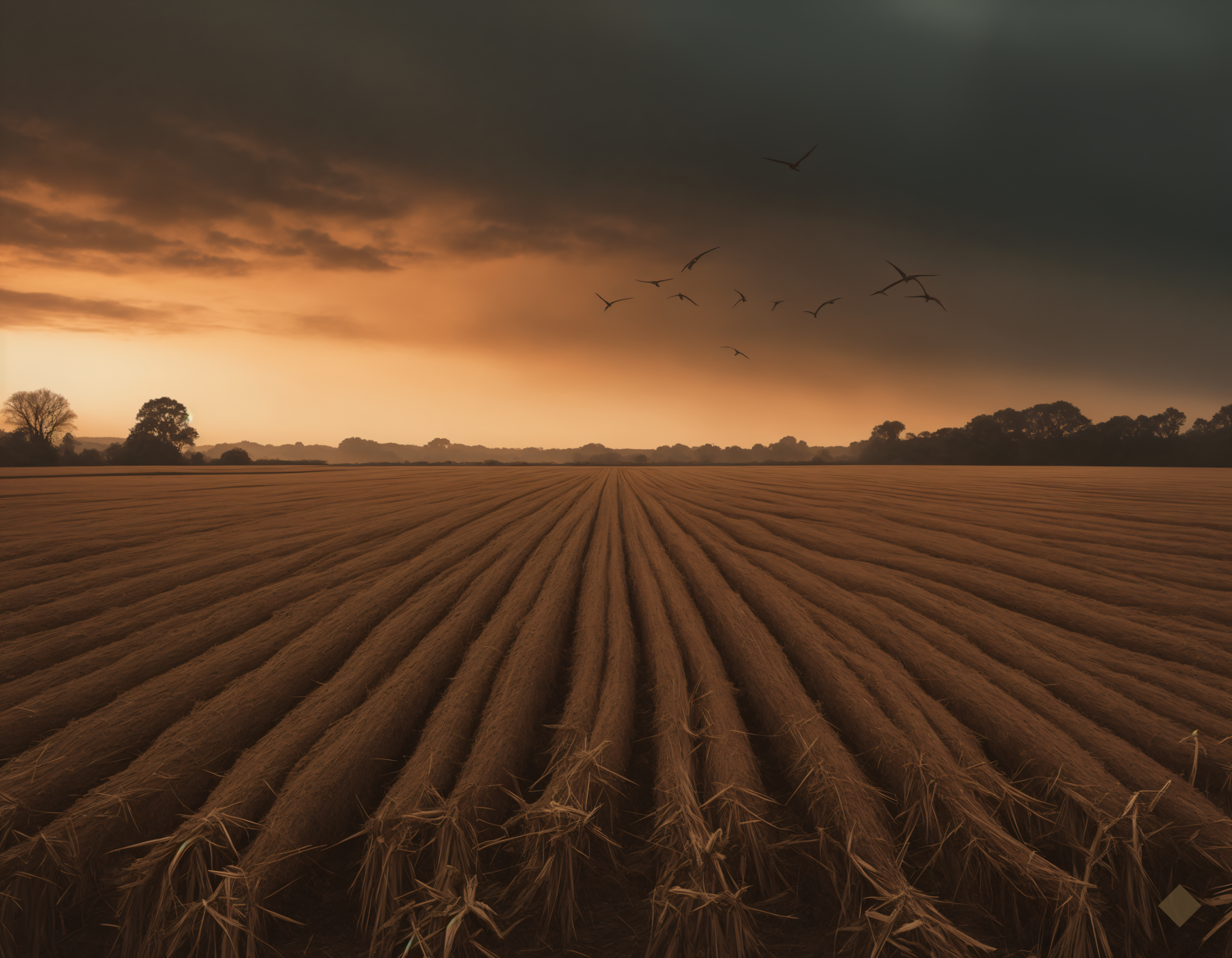 Swallows Over Stubble