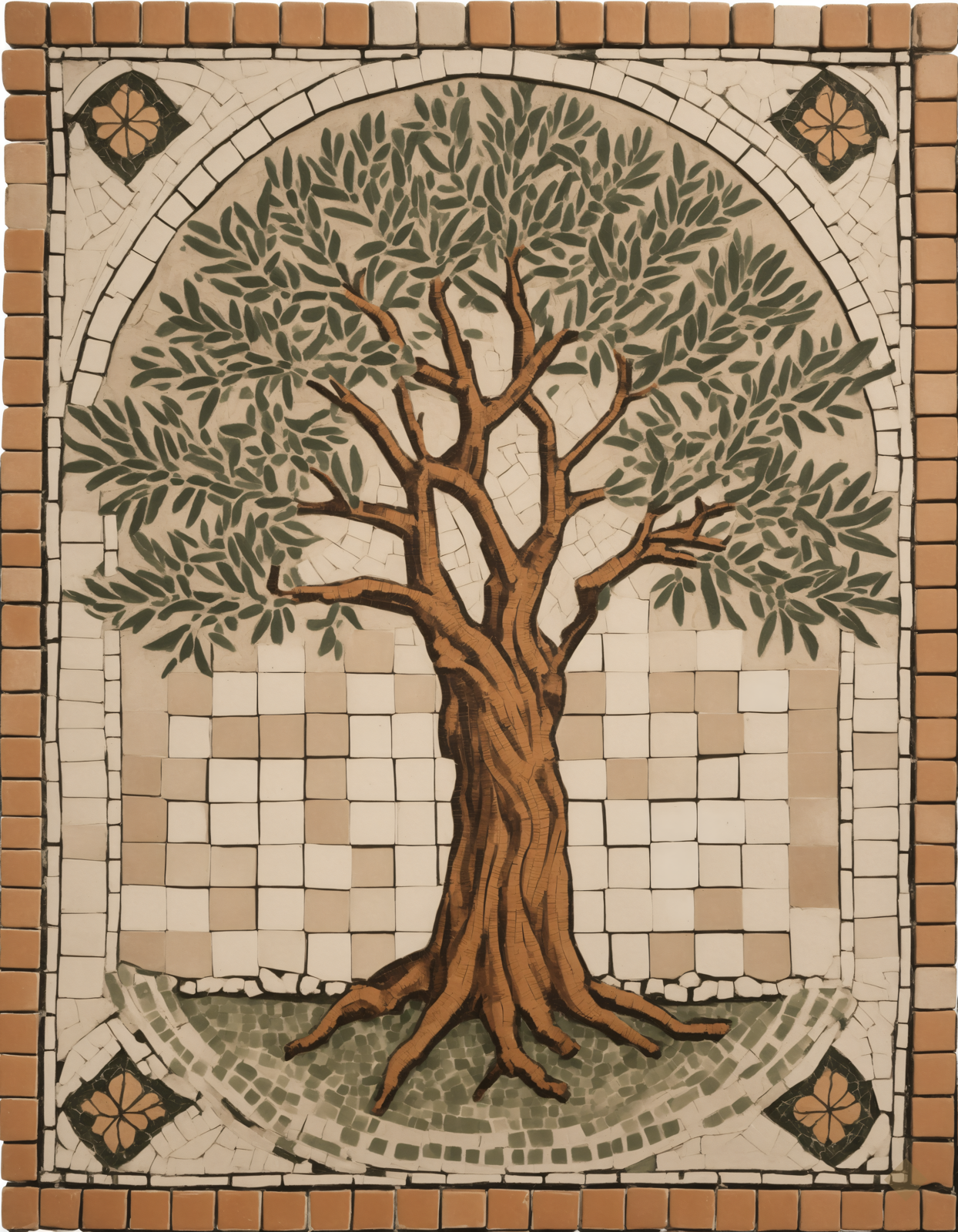 Mosaic Olive Tree