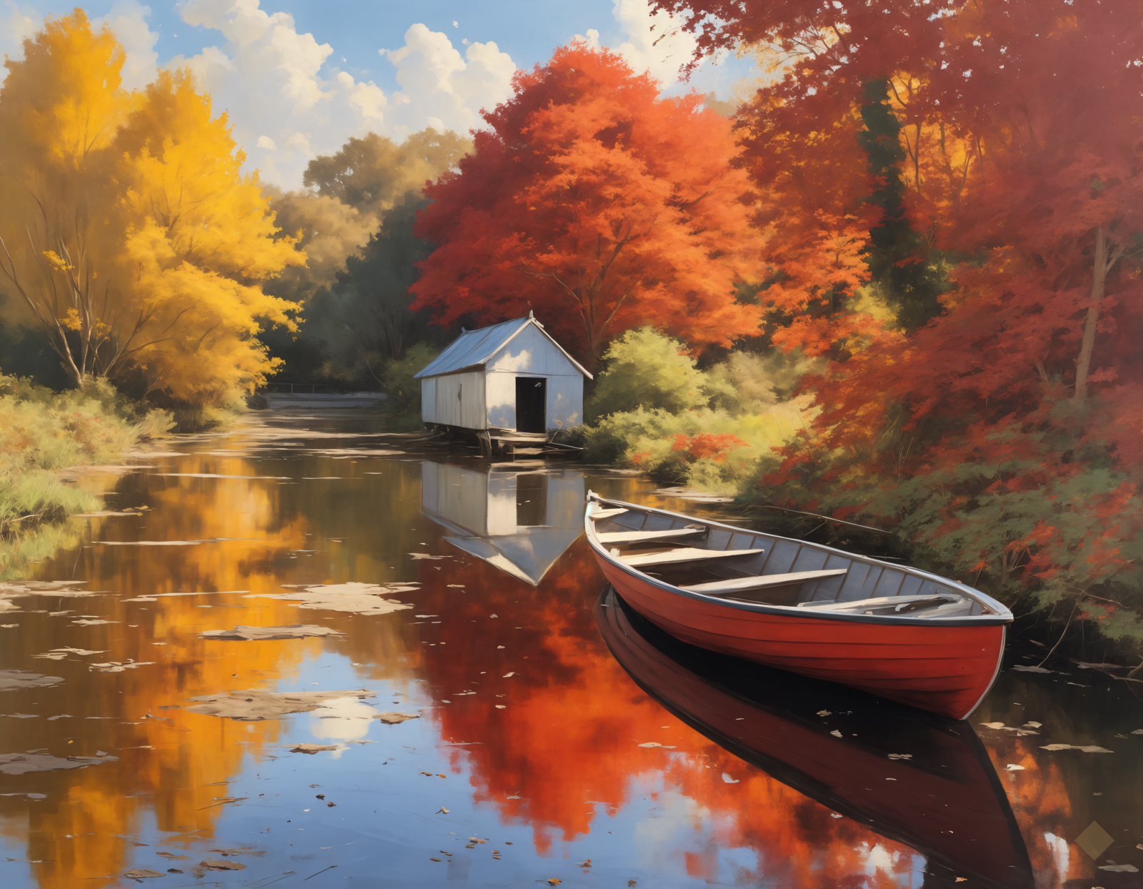 Autumn River Boathouse