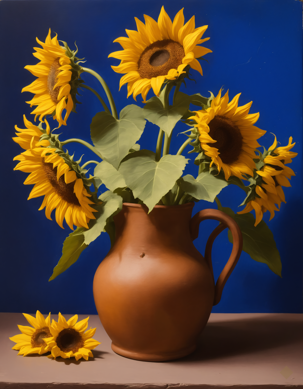 Sunflowers Against Blue