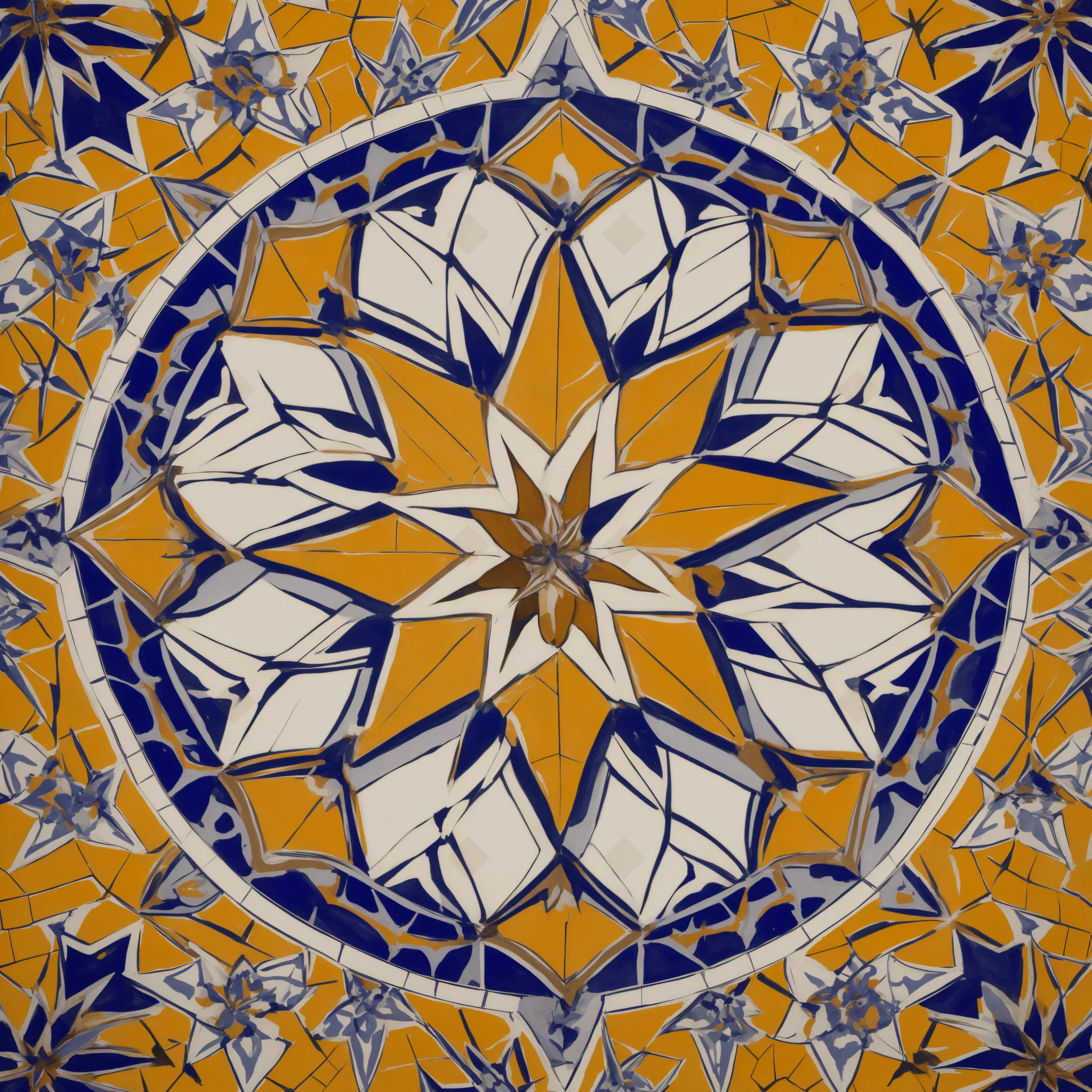 Geometric Star Mosaic — Mosaic digital art print