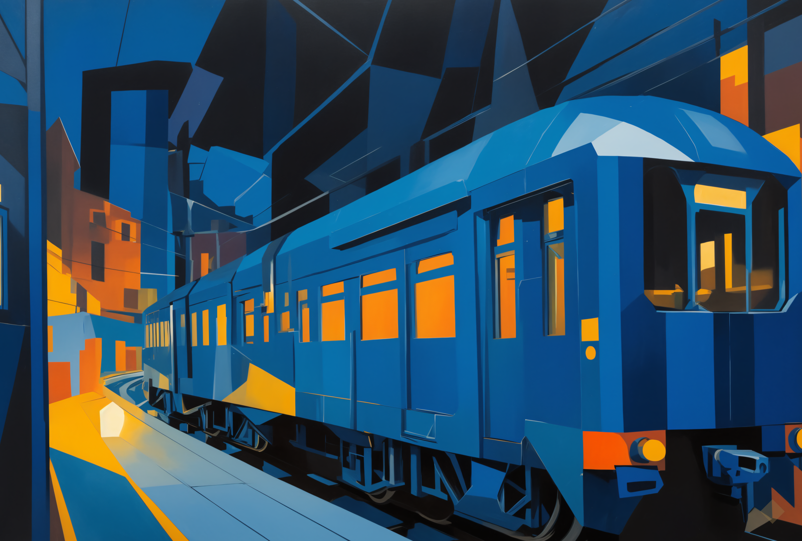 Cubist Night Train