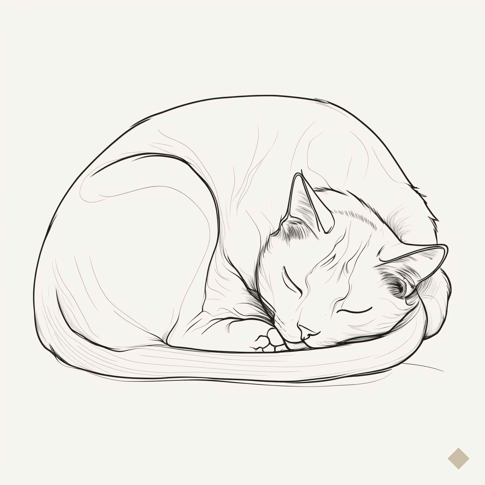 Contour Cat Asleep