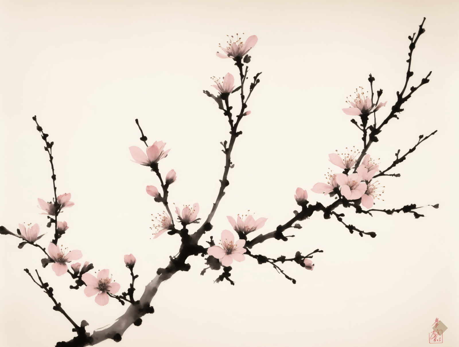 Sumi-e Plum Branch