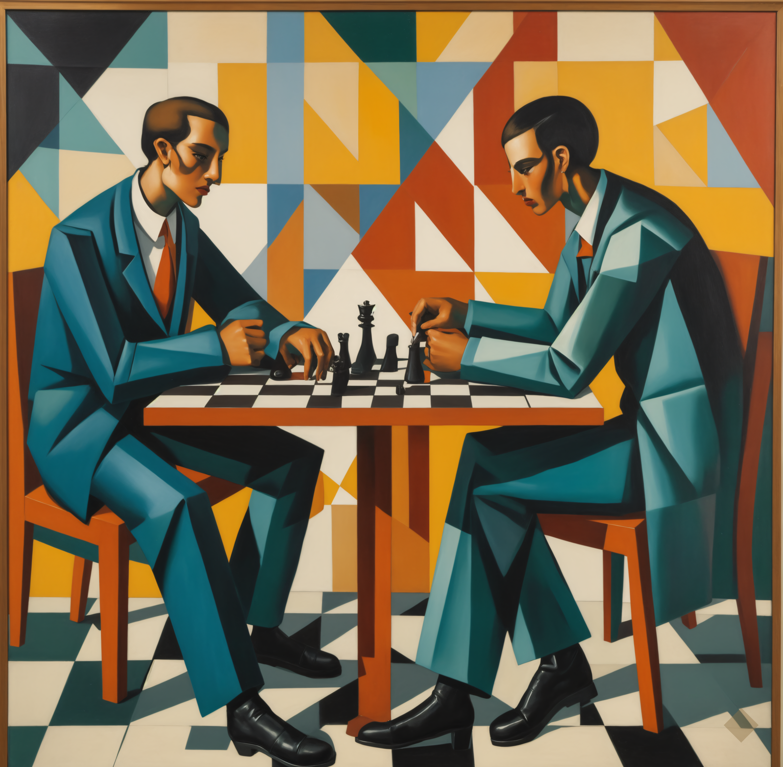 Cubist Chess Players