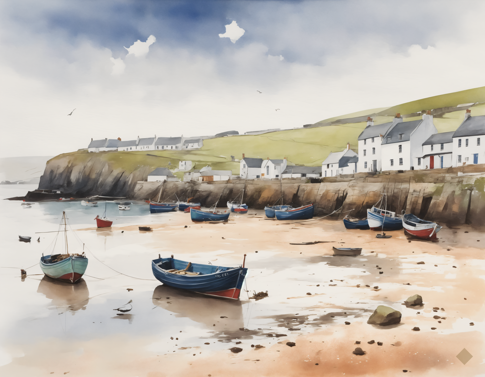 Cornish Harbour Low Tide
