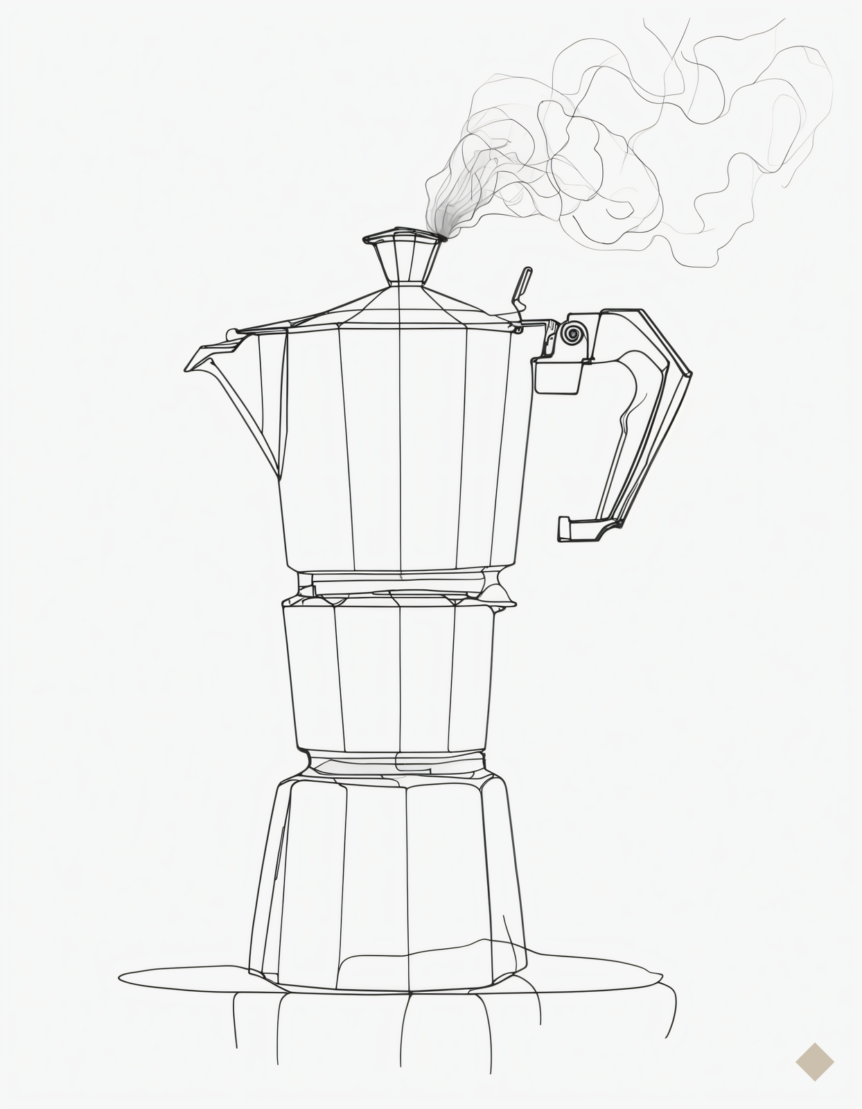 One Line Moka Pot