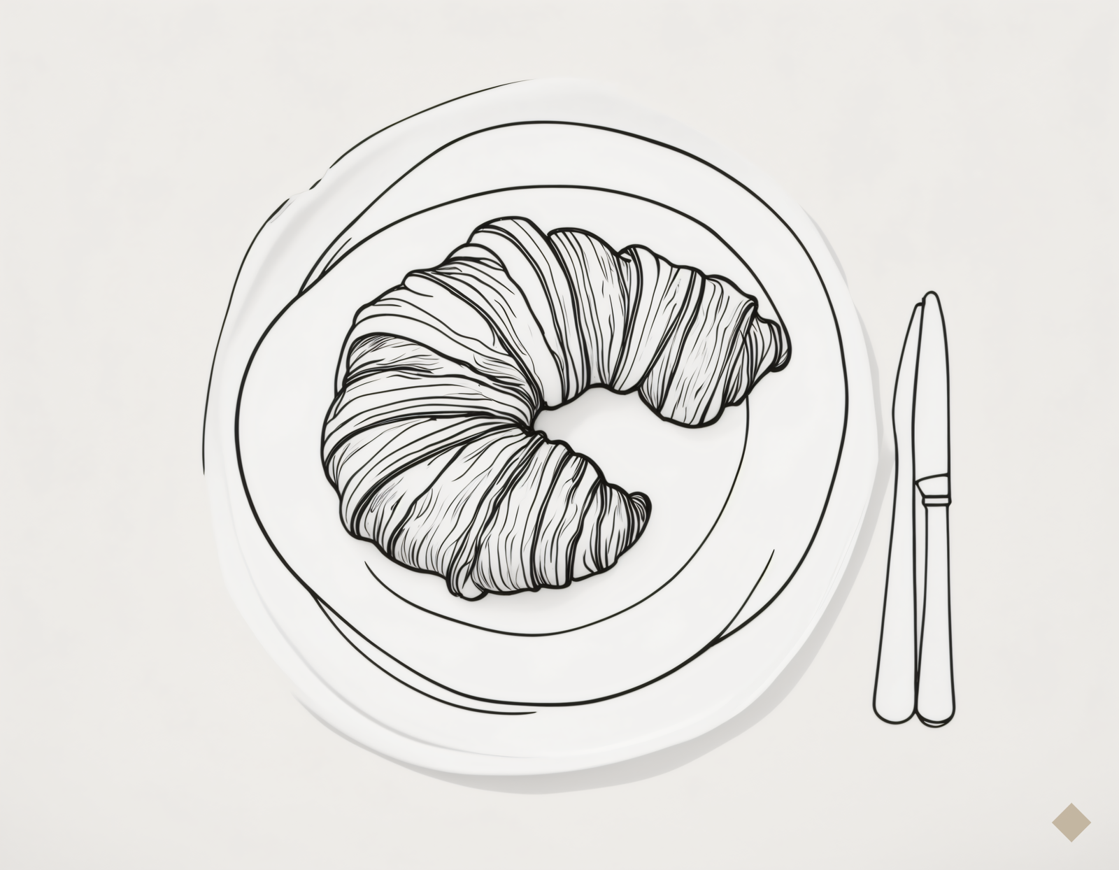 One Line Croissant