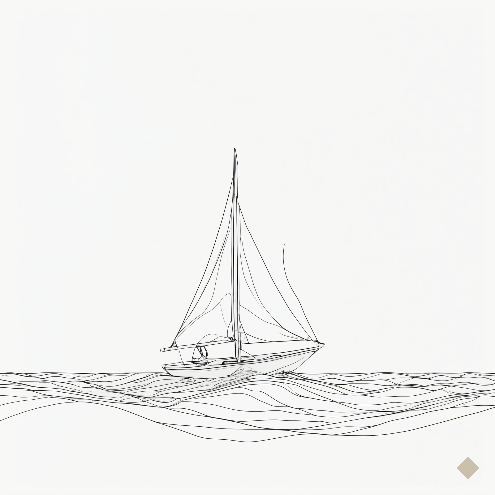One Line Sailboat
