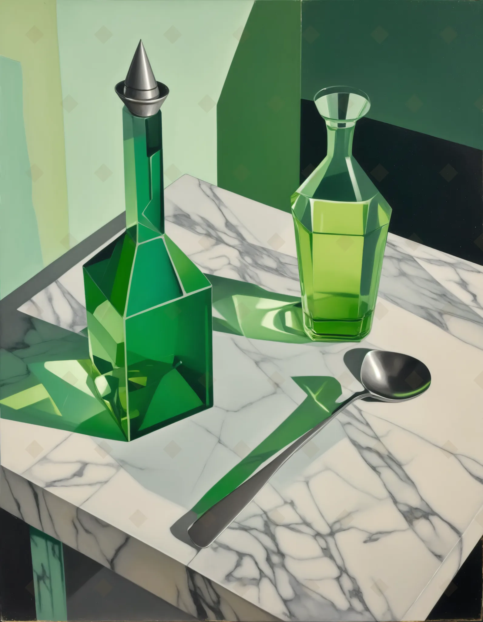 Cubist Absinthe Hour — Cubism digital art print