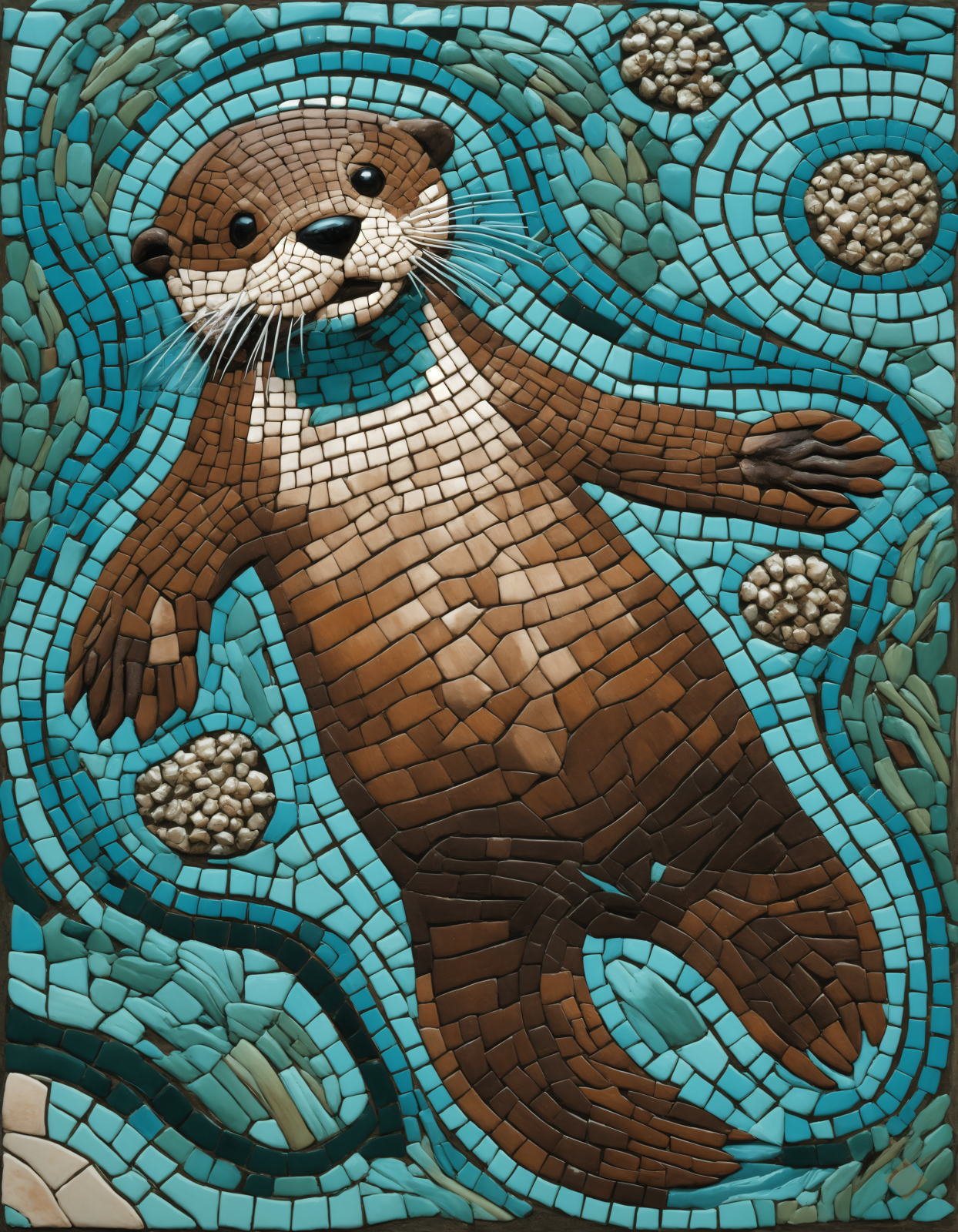 Mosaic Summer Otter