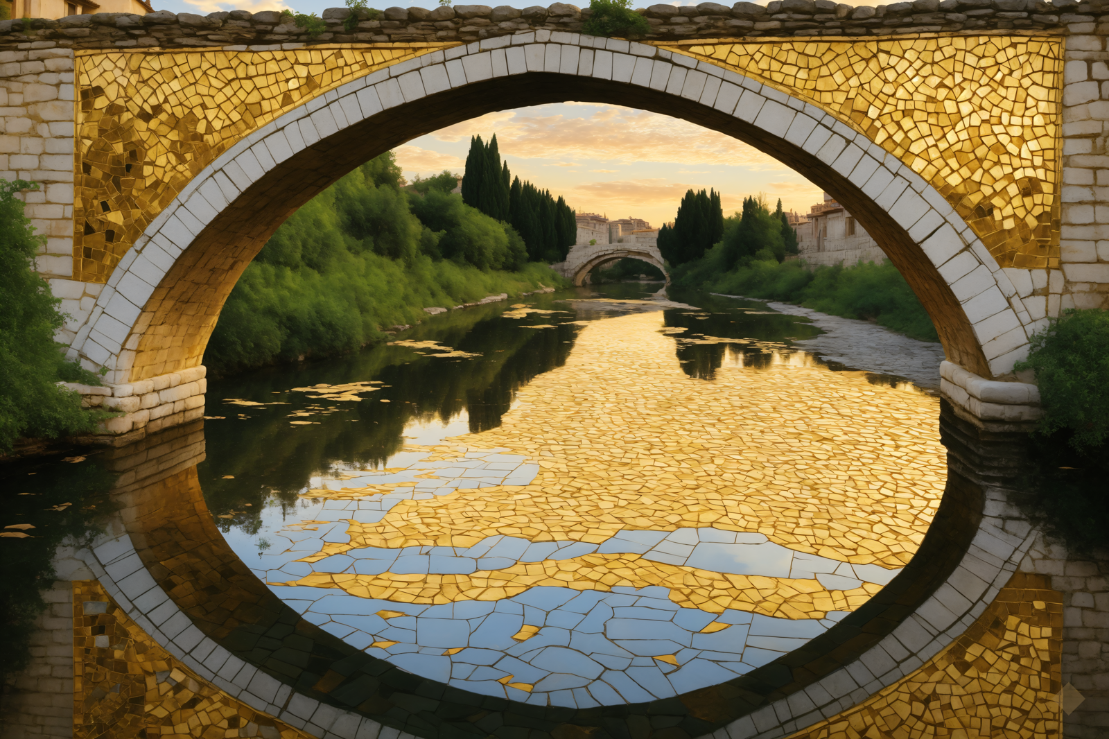Old Stone Bridge Mosaic