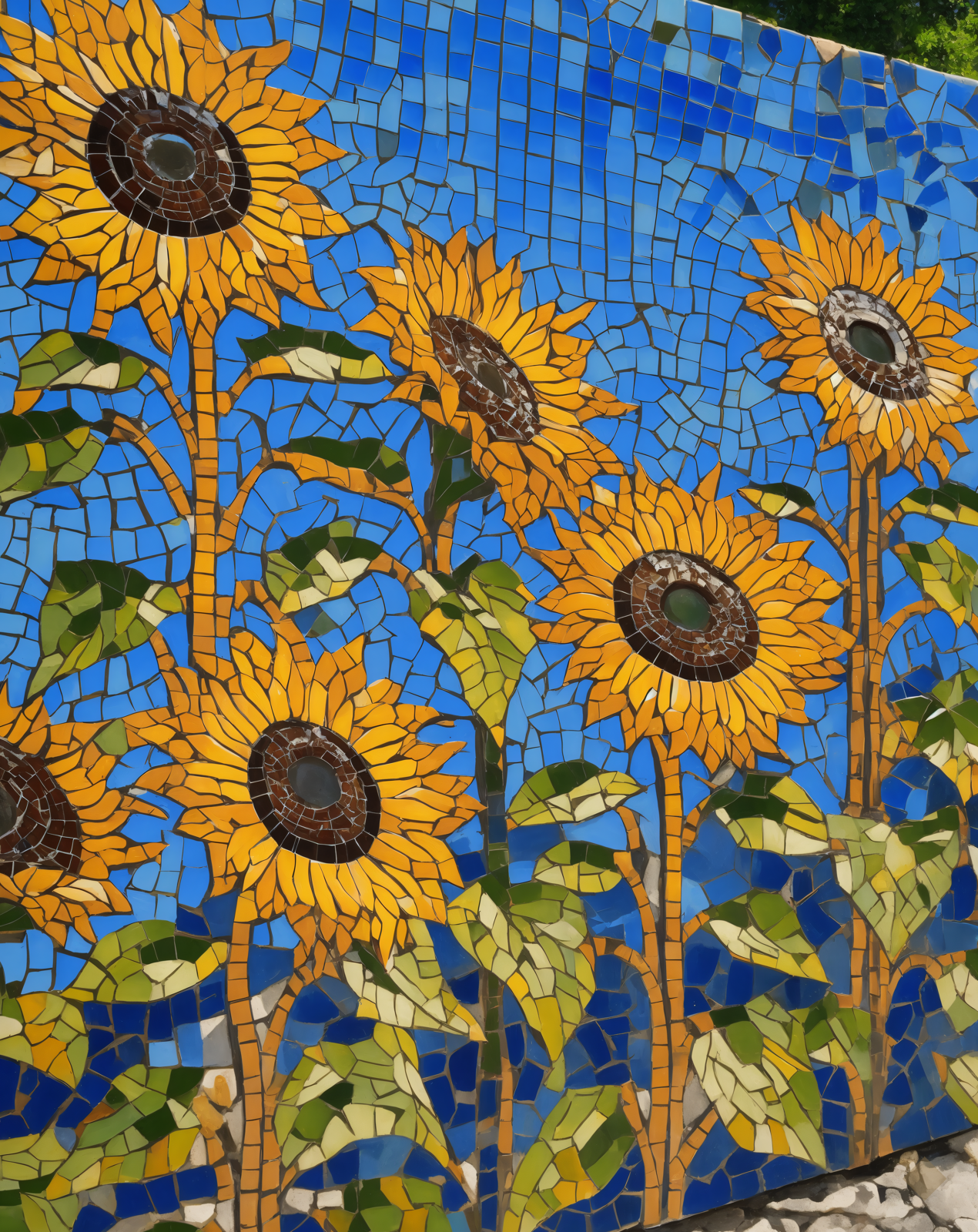 Mosaic Sunflower Field