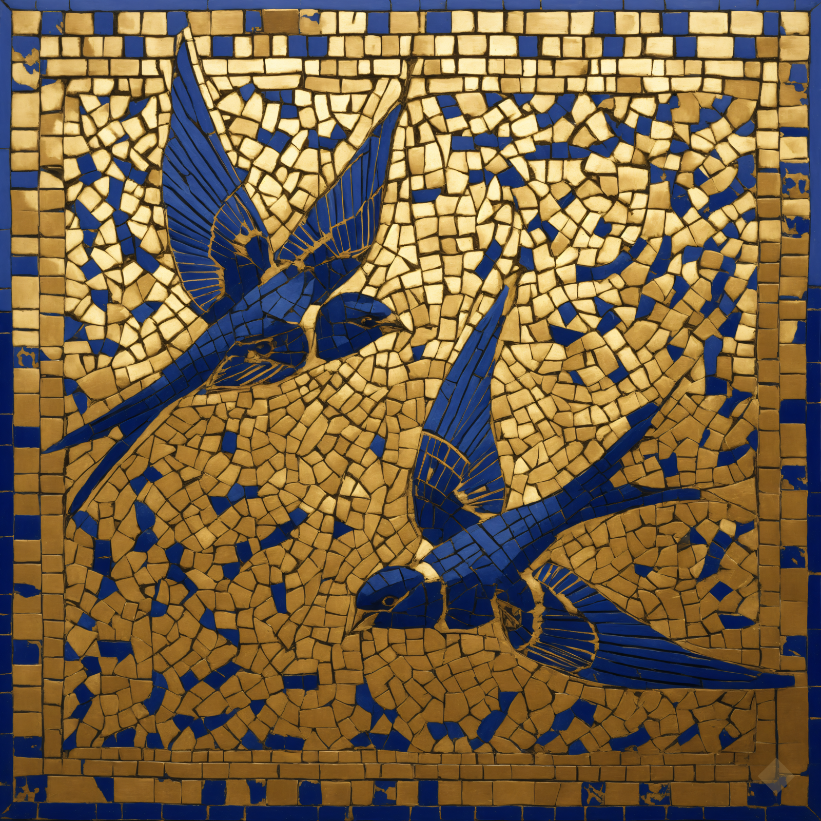 Mosaic Swallows at Dusk