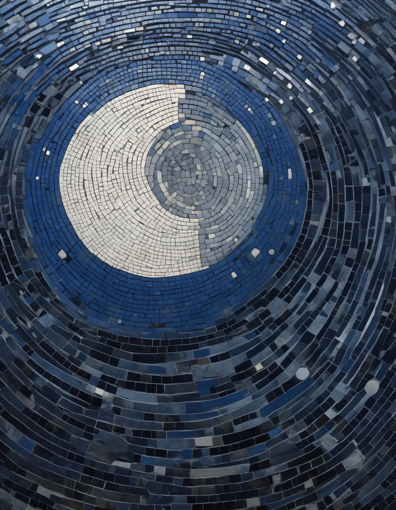 Mosaic Moon over River — Mosaic digital art print
