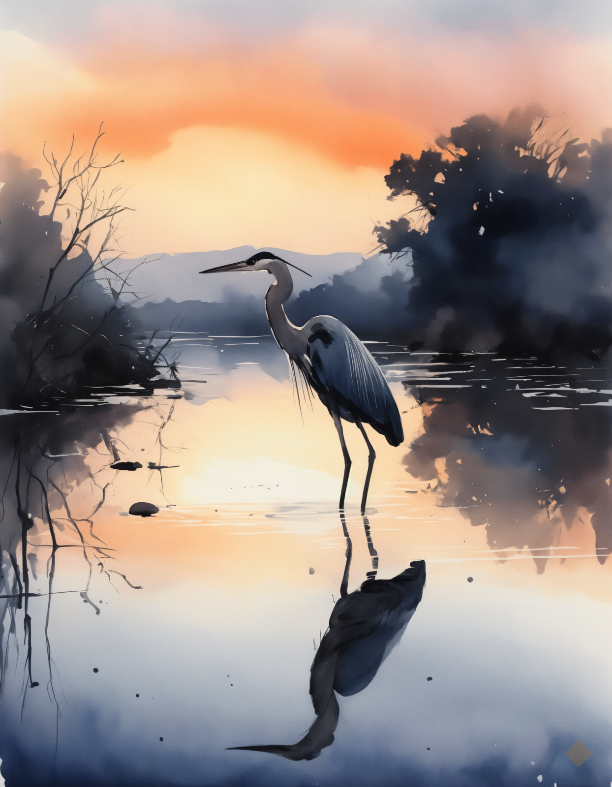 Heron at Dusk