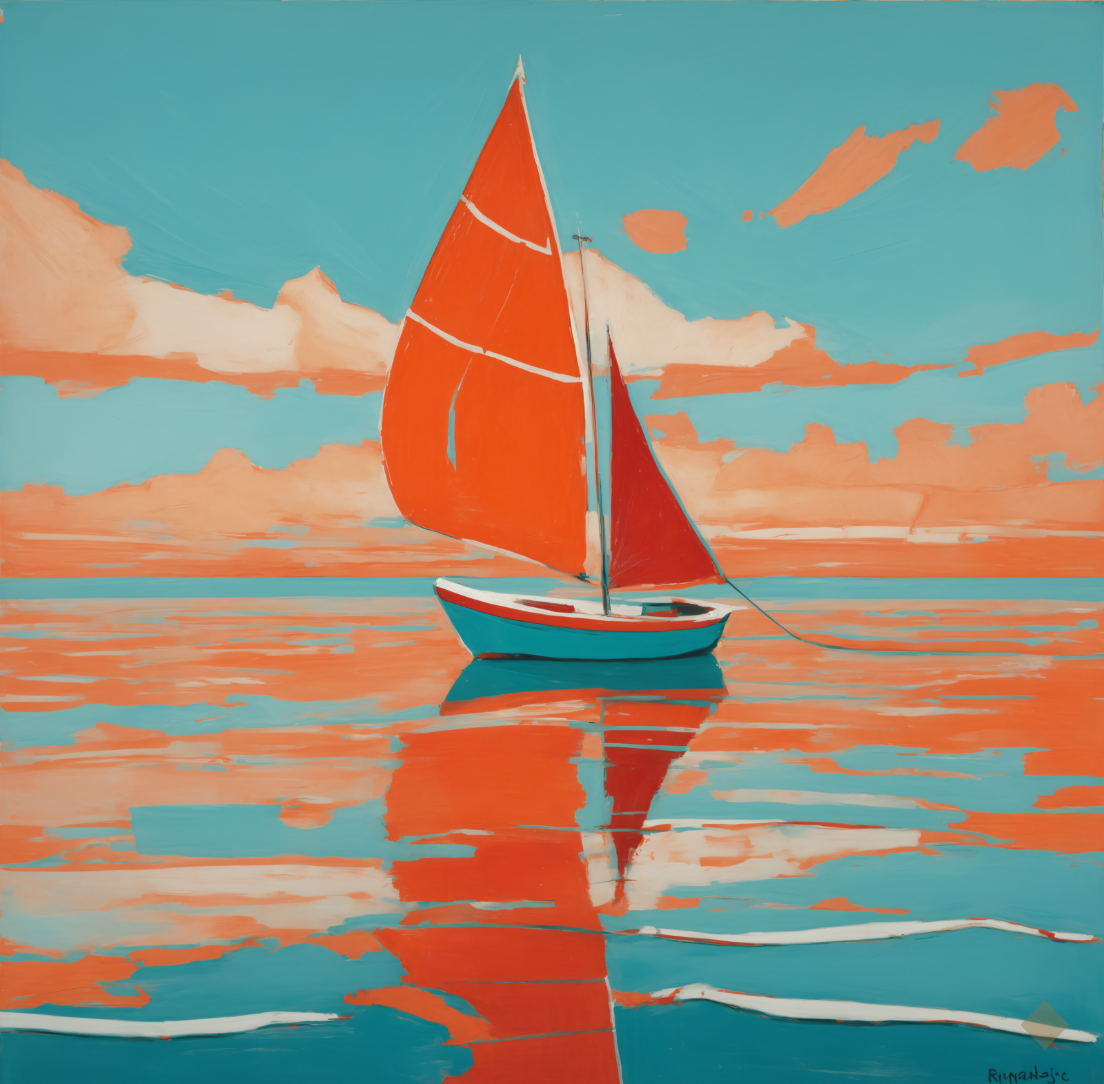 Striped Sail, Orange Sea