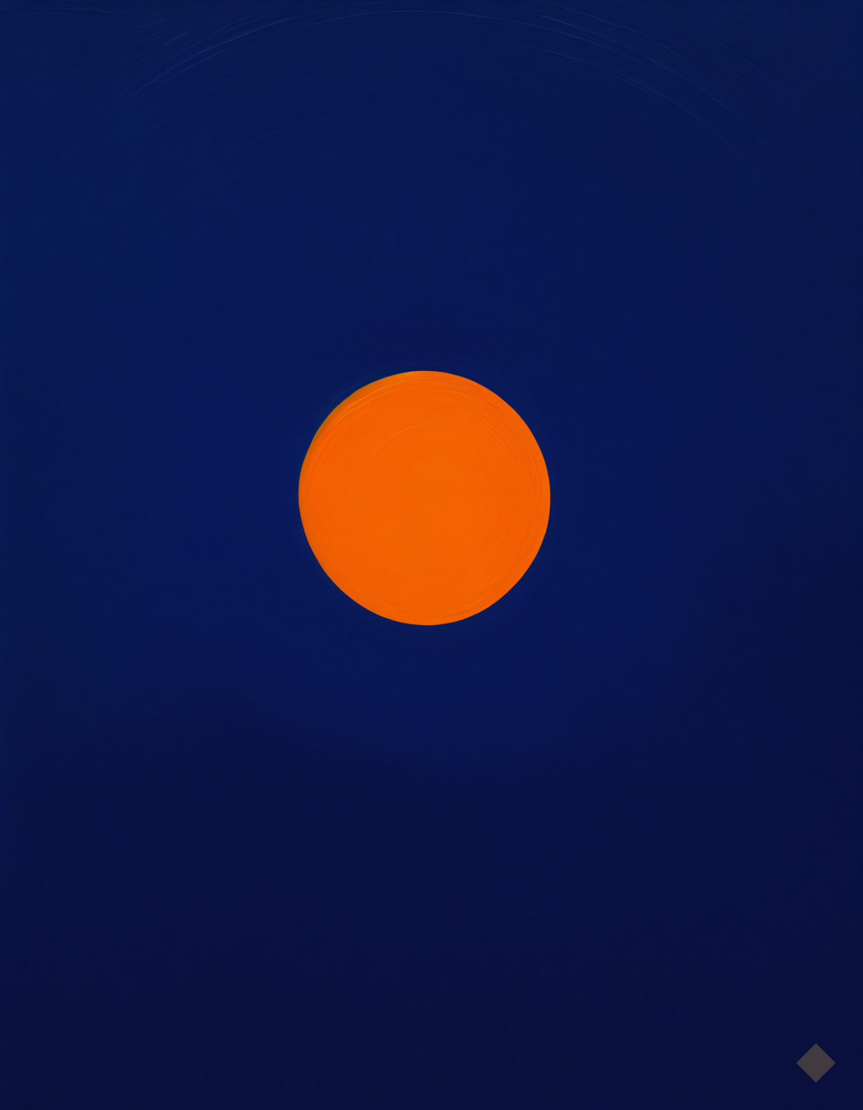 Orange Dot on Deep Blue