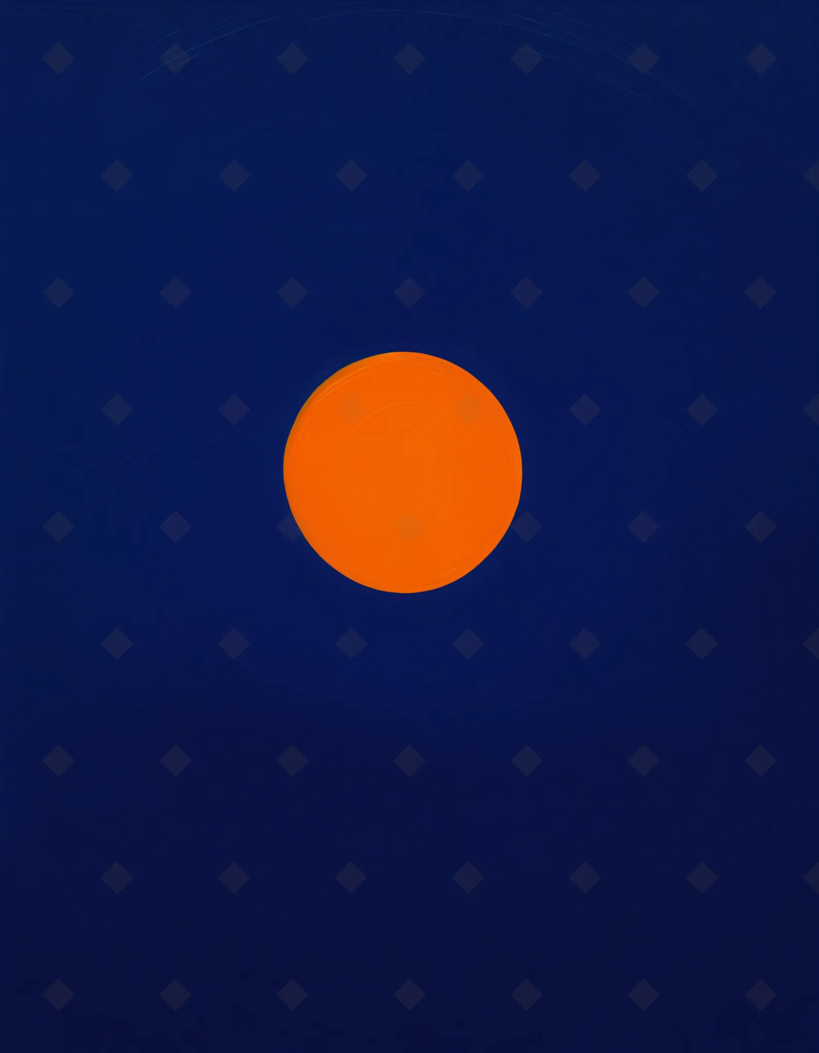 Orange Dot on Deep Blue — Minimalism digital art print
